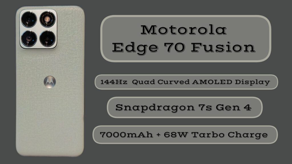 Motorola Edge 70 Fusion: 144Hz Display, Snapdragon 7s Gen 4 & 7000mAh Battery
