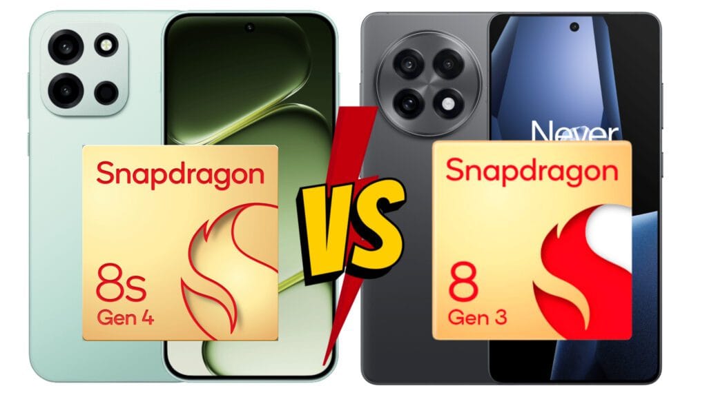 OnePlus Nord 6 vs OnePlus 13R Chipset Snapdragon 8s Gen 4 vs Snapdragon 8 Gen 3